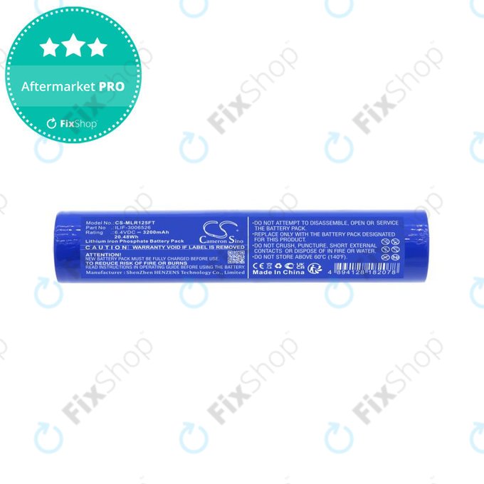 Batterie pour Maglite ML125, ML150LR, ML150LRX, 3200mAh, LiFePO4, 6.4V, ILIF-3006526, HQ