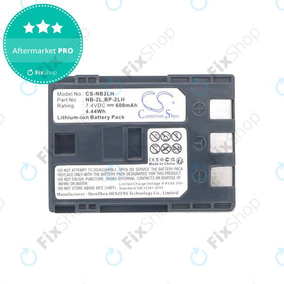 Batterie pour Canon EOS 350D, 400D, PowerShot S30, S60, S80, 600mAh, Li-Ion, 7.4V, NB-2LH, HQ