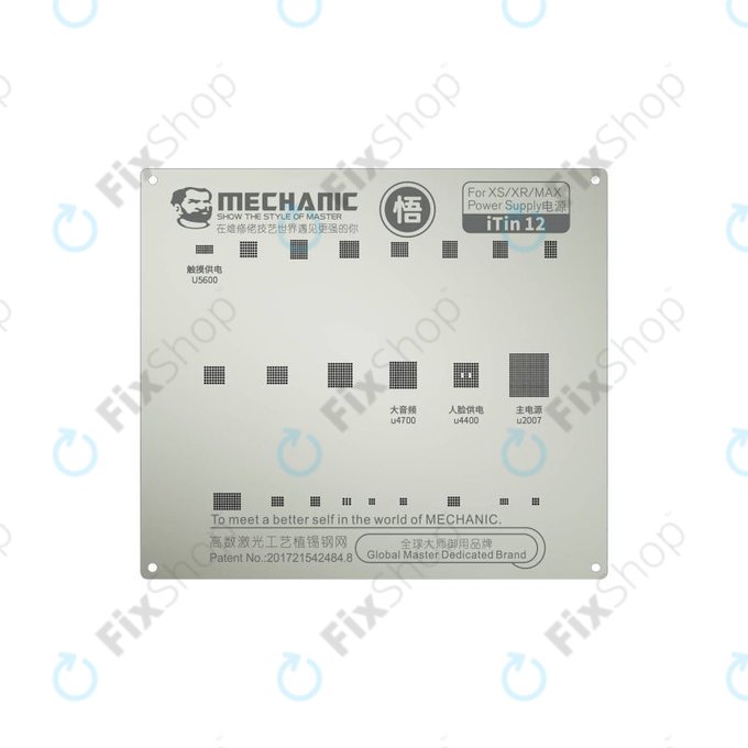 Mechanic iTin 12 - Pochoir en acier pour carte mère pour iPhone XR, XS, XS Max