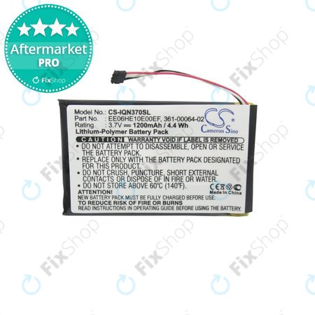 Garmin Nuvi 3700, 3760, 3760T, 3790, 3790T - Batterie 361-00046-02, 361-00064-02, EE06HE10E00EF 1200mAh HQ