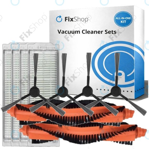 Kit de pièces de rechange pour Xiaomi Viomi V2, V2 Pro, V3, SE, Mi Robot Vacuum Mop Pro (P), 2S (2x Brosse principale, 4x Filtre, 4x Brosse latérale)