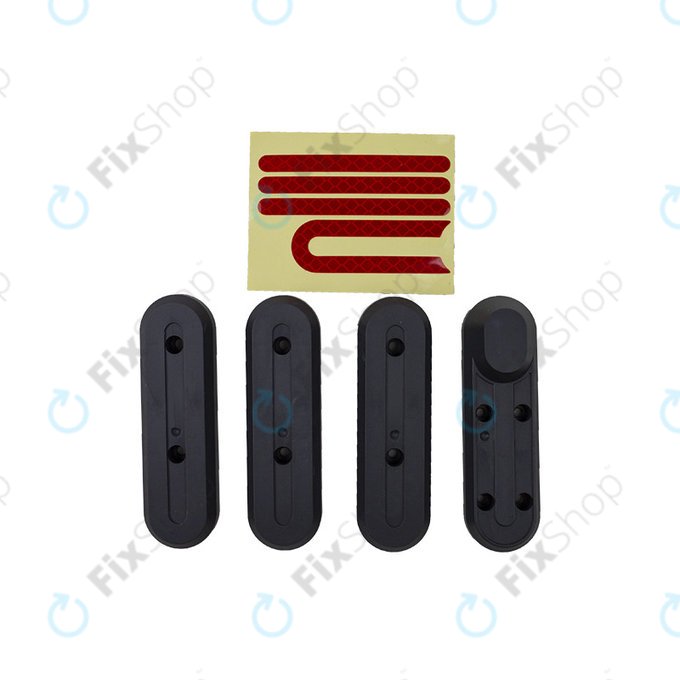 Xiaomi Mi Electric Scooter 2 M365, Pro - Ensemble de Caches pour Cadre de Roue (4pcs) + Autocollant Réfléchissant (Rouge)