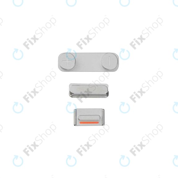 Apple iPhone 5S - Ensemble de boutons latéraux - Alimentation + Volume + Muet (Argent)