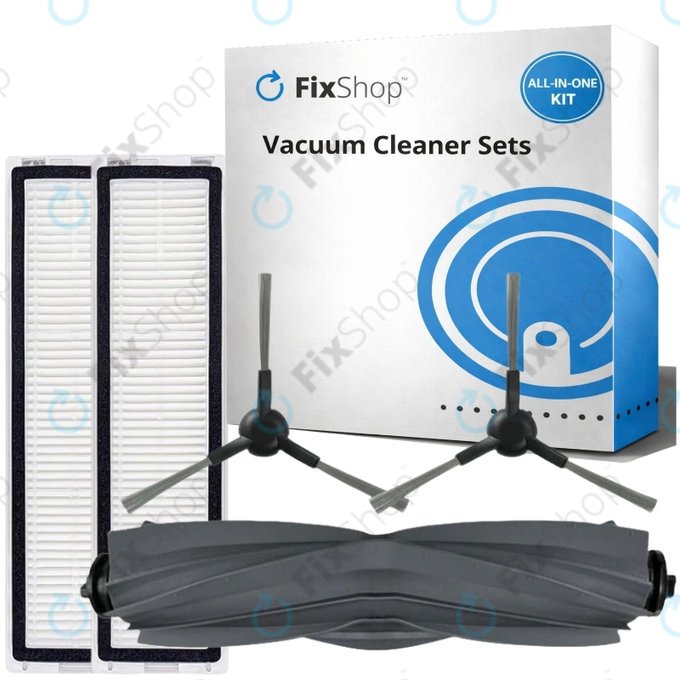 Kit de pièces de rechange pour Xiaomi Dreame D9 Max Gen2, D10s, D10s Pro (1x Brosse principale, 2x Filtre, 2x Brosse latérale – noire)