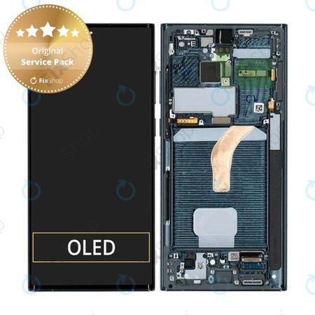 Samsung Galaxy S22 Ultra S908B - Écran LCD + Écran Tactile + Cadre (Vert) - GH82-27489D, GH82-27488D Genuine Service Pack