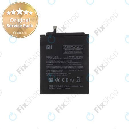 Xiaomi Redmi Note 5A, Redmi S2 (Redmi Y2) - Batterie BN31 3080mAh - 46BN31G05014 Genuine Service Pack