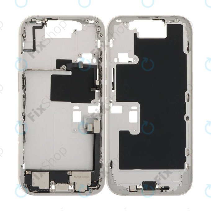 Apple iPhone 16 Pro - Cadre central + Boutons d’Alimentation, de Volume et d’Appareil Photo (White Titanium)
