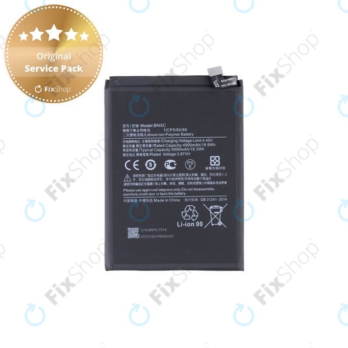 Xiaomi Poco M4 Pro 5G 21091116AG - Batterie BN5C 5000mAh - MZB0BGVIN, 460200008V1Y Genuine Service Pack
