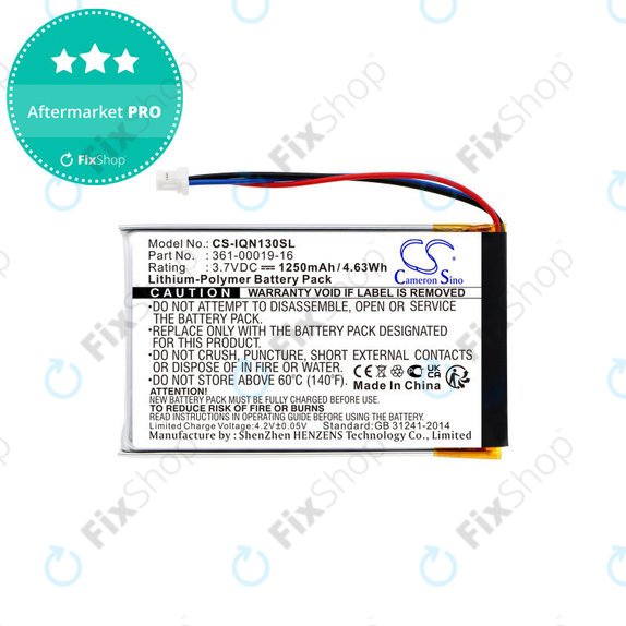 Batterie pour Garmin Nüvi 1300, 1350, 1370, 1390, 1490, 1250mAh, Li-Pol, 3.7V, 361-00019-16, HQ