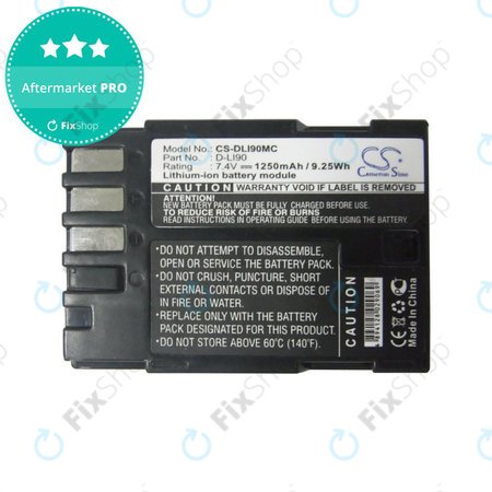 Batterie pour Pentax 645d, K-5, 1250mAh, Li-Ion, 7.4V, D-LI90, HQ