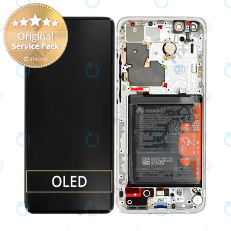 Huawei P40 Pro Plus - Ecran LCD + Ecran Tactile + Châssis + Batterie (Céramique Blanche) - 02353RBJ Genuine Service Pack