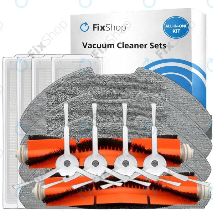 Kit de pièces de rechange pour Xiaomi Mi Robot Vacuum Mop 2 Pro, 2 Lite (2x Brosse principale, 4x Filtre, 4x Brosse latérale, 4x Chiffon de vadrouille, 4x Sac à poussière)