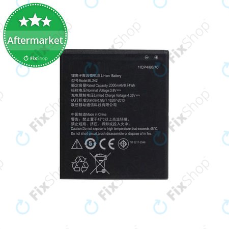 Lenovo A6000, Vibe C A2020 - Batterie BL242, 2300mAh - SB19A6N35K