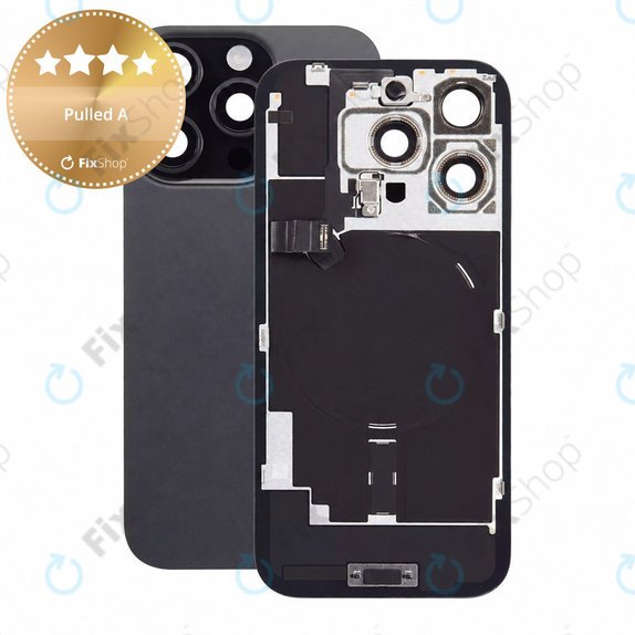 Verre de coque arrière pour iPhone 16 Pro, Black Titanium, Pulled A