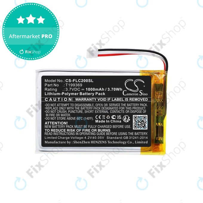 Batterie pour FLIR C2, C3, 1000mAh, Li-Pol, 3.7V, T199369, HQ