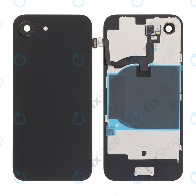 Apple iPhone 16e - Verre de la coque arriere + Verre de caméra + Plaque en métal + Aimants MagSafe (Black)