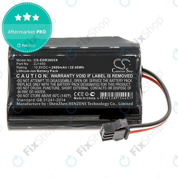 Batterie pour Ecovacs D36, DA60, DA611, DB35, TCR360, 2600mAh, Li-Ion, 10.8V, ZJ1450, HQ