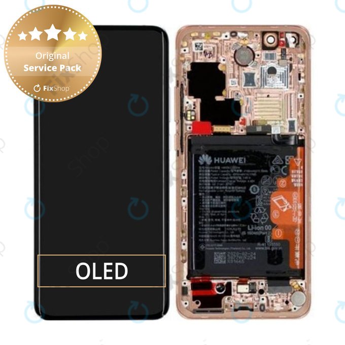 Huawei P40 Pro - Écran LCD + Écran tactile + Cadre + Batterie + Capteur d'empreintes digitales (Blush Gold) - 02353PJL Genuine Service Pack