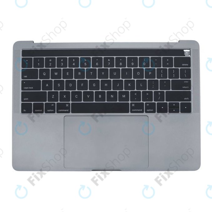 Apple MacBook Pro 13" A1706 (Fin 2016 - Mi 2017) - Cadre clavier supérieur + clavier US + microphone + trackpad + haut-parleurs (gris sidéral)