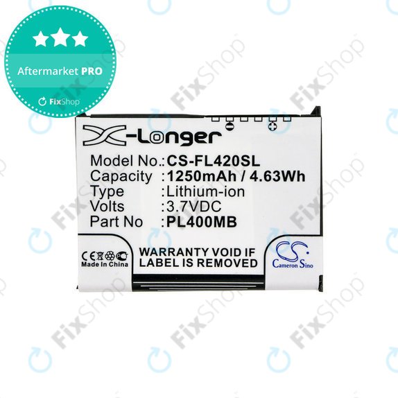 Batterie pour Fujitsu Siemens Loox N560, N520, N500, 420, 410, 1250mAh, Li-Ion, 3.7V, PL400MB, HQ