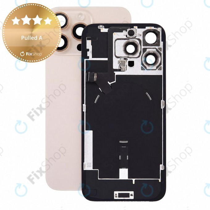 Verre de coque arrière pour iPhone 16 Pro Max, Desert Titanium, Pulled A
