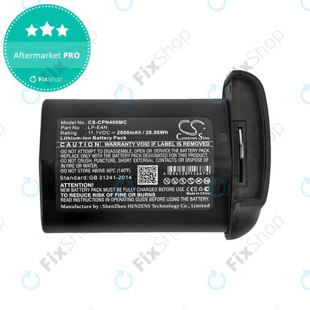 Batterie pour Canon 1D Mark 3, EOS-1D MarkIII, Mr-14ex, 2600mAh, Li-Ion, 11.1V, LP-E4N, HQ