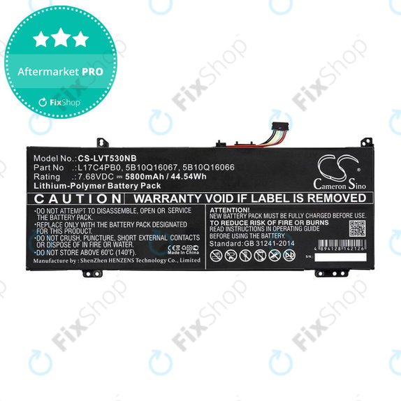 Batterie pour Lenovo Air 14, Flex 6, Ideapad 530, Yoga 530, 5800mAh, Li-Pol, 7.68V, L17C4PB0, HQ
