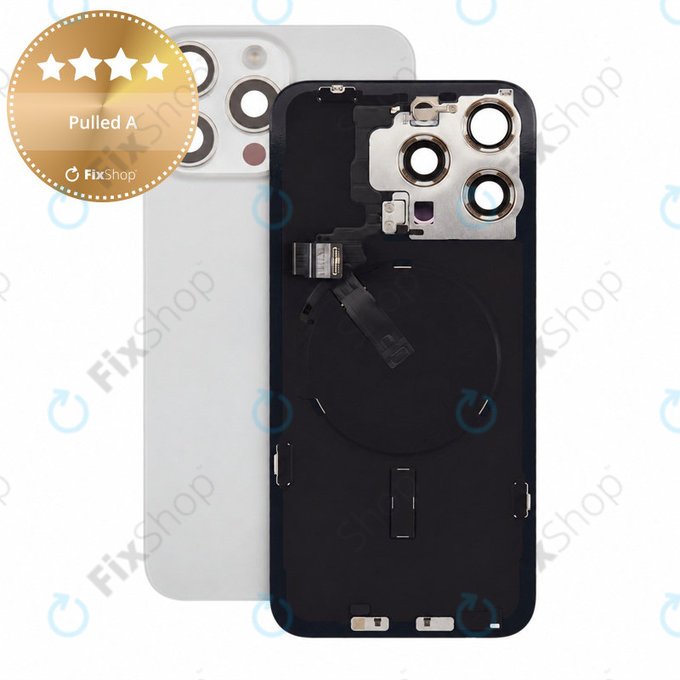 Verre de coque arrière pour iPhone 15 Pro Max, White Titanium, Pulled A