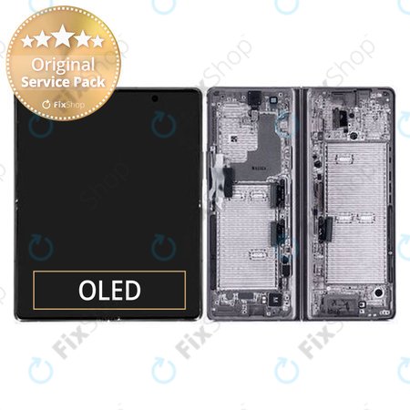 Samsung Galaxy Z Fold 2 F916B - Écran LCD + Écran Tactile + Cadre (Gris Mystique) - GH82-23968D Genuine Service Pack