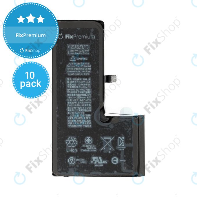 Apple iPhone XS - Batterie 2658mAh FixPremium (10 Pack)