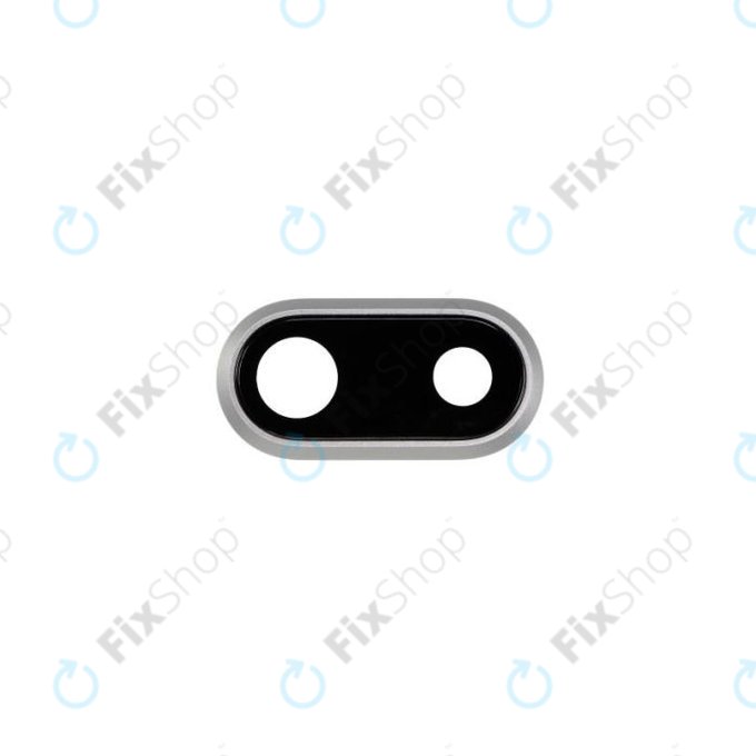 Apple iPhone 8 Plus - Objectif de caméra arrière + cadre (Argent)