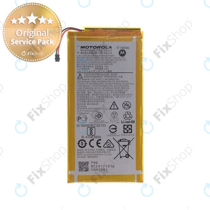 Motorola Moto X4 XT1900 - Batterie HX40 3000mAh - SNN5995A Genuine Service Pack