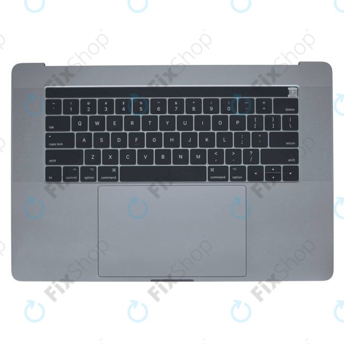 Apple MacBook Pro 15" A1707 (Fin 2016 - Mi 2017) - Cadre clavier supérieur + clavier US + microphone + trackpad + haut-parleurs (gris sidéral)