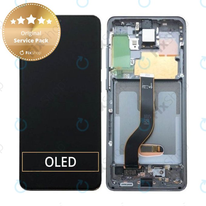 Samsung Galaxy S20 G980F - Écran LCD + Ecran Tactile + Cadre (Gris Cosmique) - GH82-22131A, GH82-22123A, GH82-31433A, GH82-31432A Genuine Service Pack
