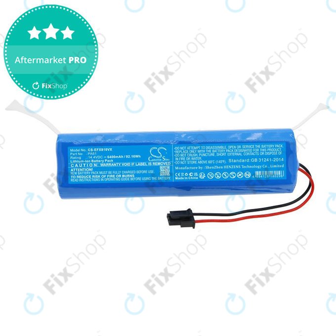 Batterie pour Eufy RoboVac X8 Hybrid, 6400mAh, Li-Ion, 14.4V, PA61, HQ