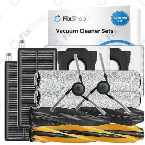 Kit de pièces de rechange pour Dreame Aqua 10, 10 Ultra (1 paire de brosses principales, 2x Filtre, 2x Brosse latérale, 2x Chiffon de vadrouille, 2x Sac à poussière)