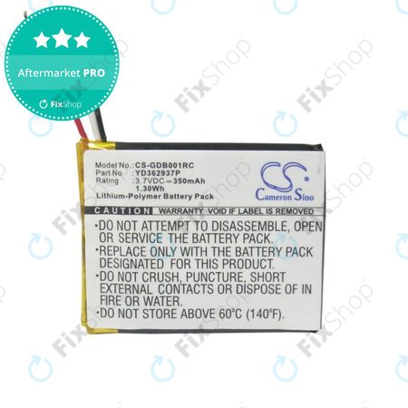 Batterie pour GoPro Wifi Remote, 350mAh, Li-Pol, 3.7V, YD362937P, HQ