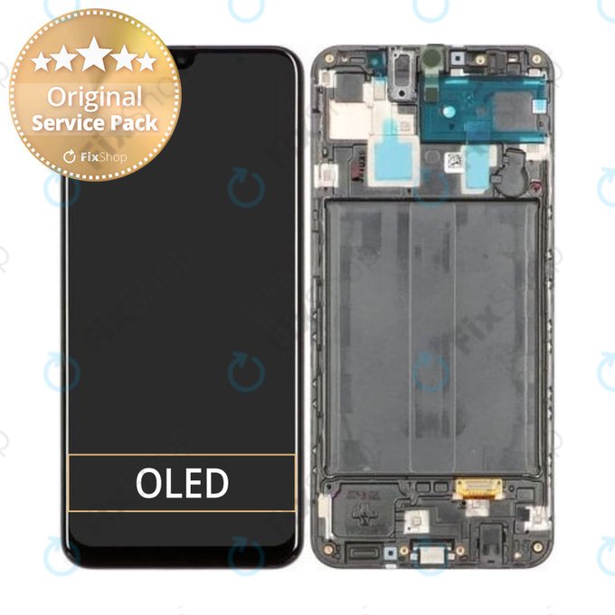 Samsung Galaxy A30 A305F - Ecran LCD + Ecran Tactile + Cadre (Noir) - GH82-19725A, GH82-19202A Genuine Service Pack