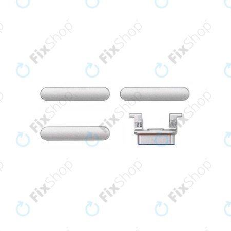 Apple iPhone 8, SE (2020), SE (2022) - Ensemble de boutons latéraux - Alimentation + Volume + Muet (Argent, Blanc)