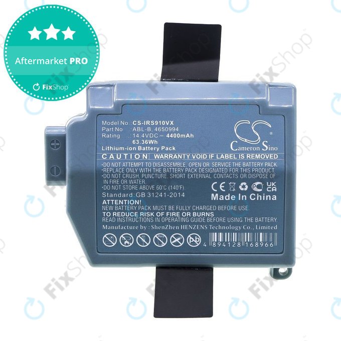 Batterie pour iRobot Roomba S9, S9+, 4400mAh, Li-Ion, 14.4V, ABL-B, HQ