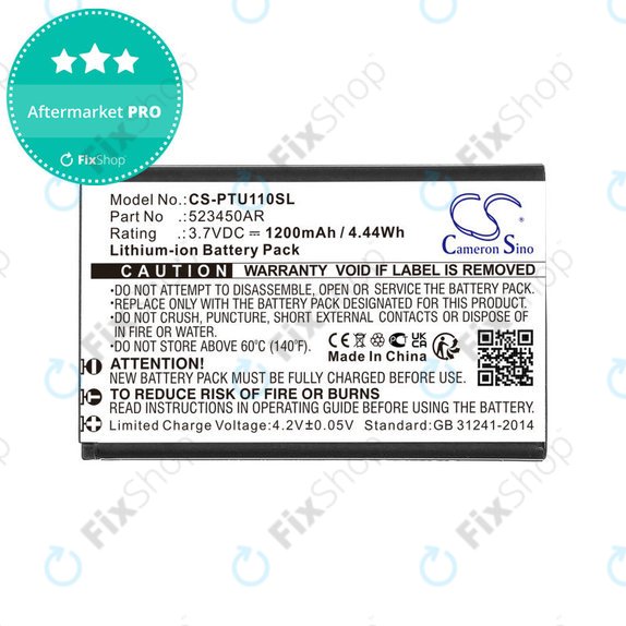 Batterie pour Panasonic Kx-Tf200, Kx-Tu110, 1200mAh, Li-Ion, 3.7V, 523450AR, HQ
