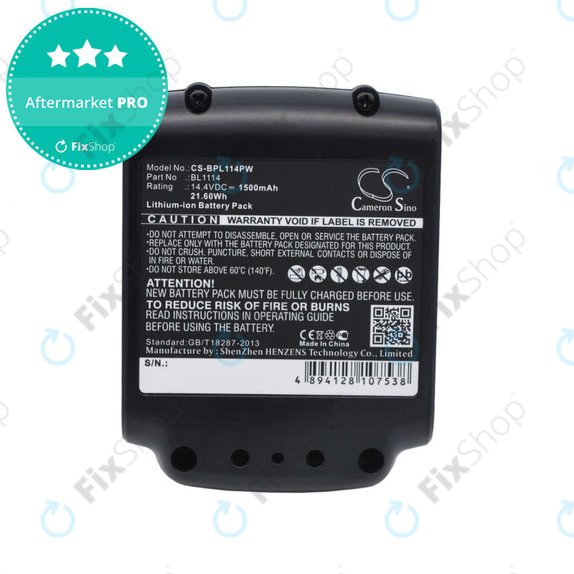 Batterie pour Black & Decker ASL146BT12A, LBXR16, SSL20SB, 1500mAh, Li-Ion, 14.4V, BL1114, HQ