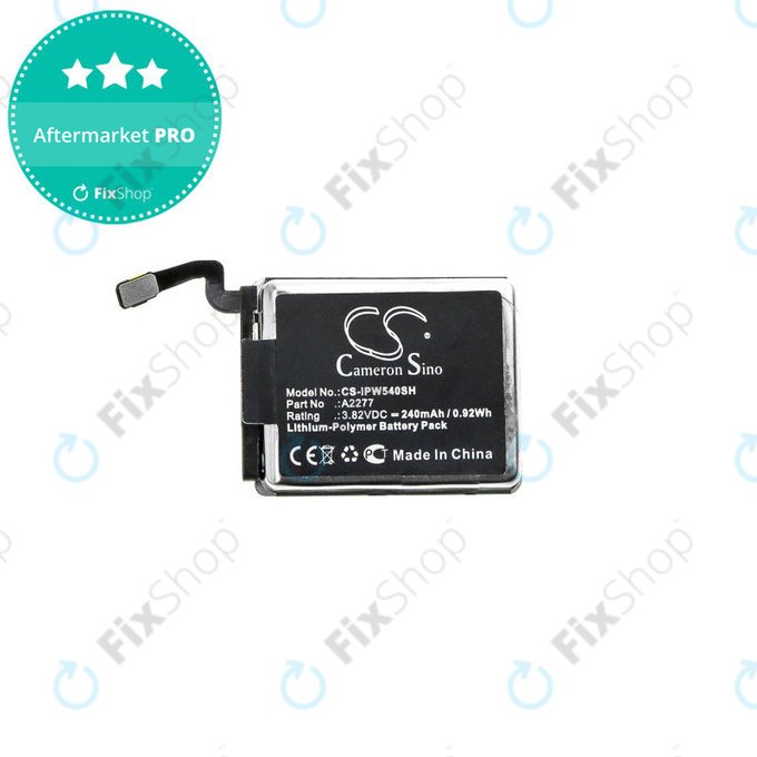 Batterie pour Apple Watch 5 40 mm, 240mAh, Li-Pol, 3.82 V, A2277, HQ