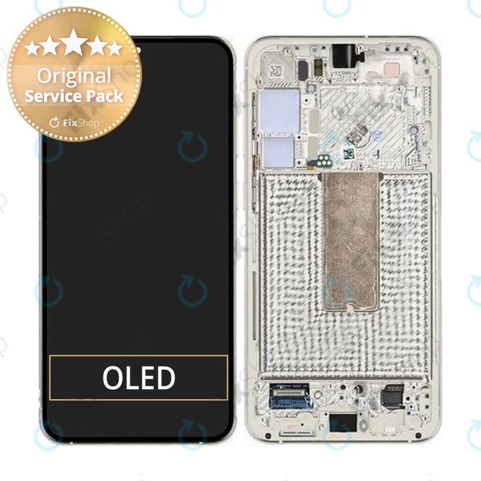 Samsung Galaxy S23 Plus S916B - Écran LCD + Écran Tactile + Cadre (Crème) - GH82-30478B, GH82-30476B, GH82-30477B Genuine Service Pack