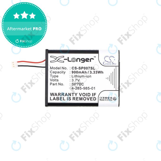 Batterie pour Sony PSP E1000, E1002, E1004, E1008, 900mAh, Li-Ion, 3.7V, SP70C, HQ