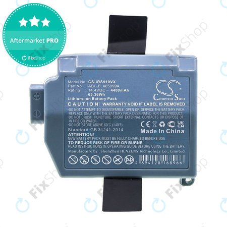 Batterie pour iRobot Roomba S9, S9+, 4400mAh, Li-Ion, 14.4V, ABL-B, HQ