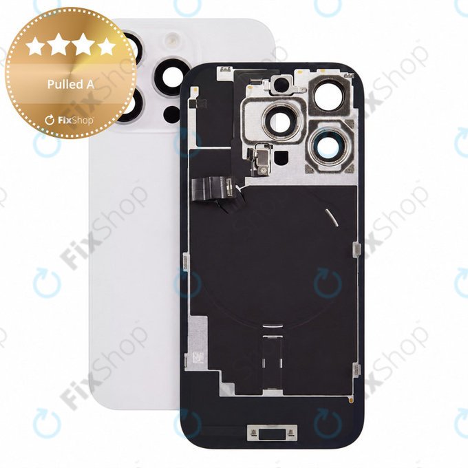 Verre de coque arrière pour iPhone 16 Pro, White Titanium, Pulled A