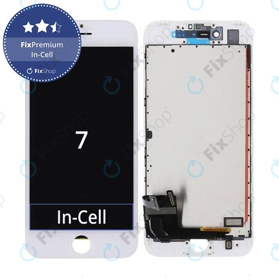 Écran In-Cell pour iPhone 7, White, Tactile avec cadre, FixPremium
