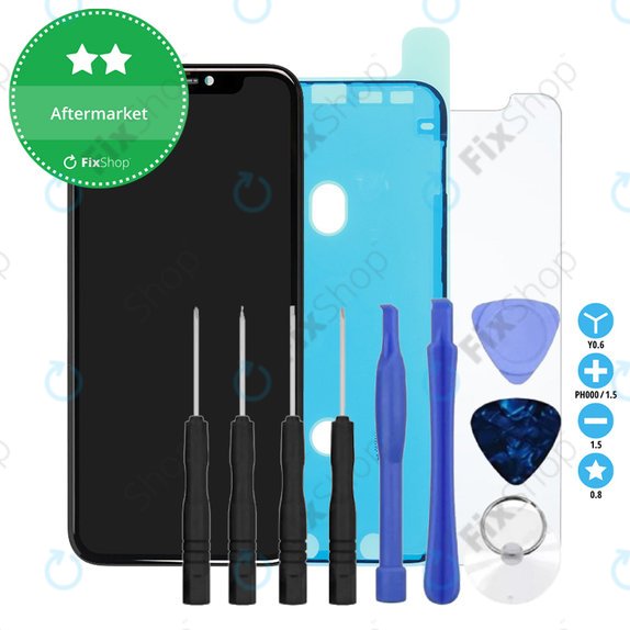 Écran In-Cell HD+ pour iPhone 11, Tactile avec cadre, Adhésif (Adhesive), Verre trempé, Outils