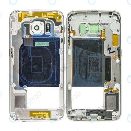 Samsung Galaxy S6 Edge G925F - Cadre central (Blanc) - GH96-08376B Genuine Service Pack